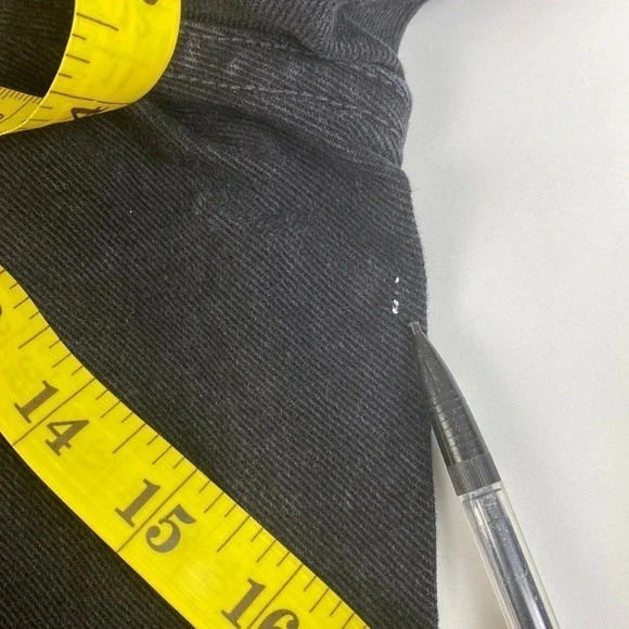 Black dark wash high rise 70’s casual flared leg pull on jeans size - Picture 16 of 16